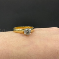 Ladies 18ct Yellow Gold Solitaire Diamond Ring