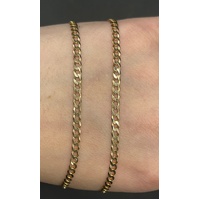Unisex 10ct Yellow Gold Curb Link Necklace