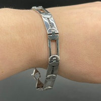 Mens 925 Sterling Silver Fancy Link Bracelet