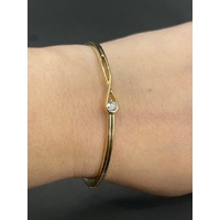 Ladies 14ct Yellow Gold Pandora Infinite Diamond Bangle