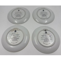 Macquarie Heritage Colonial Cottages Plate Set x4 Penny Lyras 1993