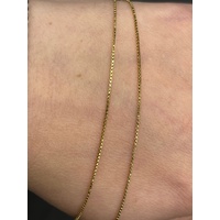 Ladies 18ct Yellow Gold Box Link Chain & Orange Gemstone Pendant