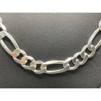 Mens 925 Sterling Silver Figaro Link Necklace