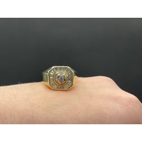 Mens 18ct Yellow Gold Diamond Ring