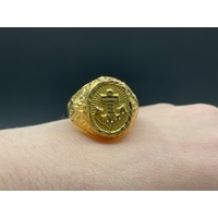 Mens 22ct Yellow Gold Anchor Ring
