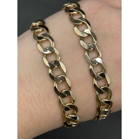Mens 9ct Yellow Gold Curb Link Necklace