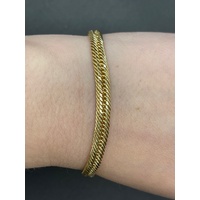 Unisex 18ct Yellow Gold Tight Curb Bracelet