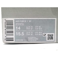 Nike Air Force 1 07 Triple White Mens Size 14 US CW2288 111 Shoes