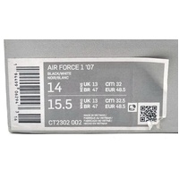 Nike Air Force 1 '07 Black White CT2302-002 Mens Size 14 Sneakers