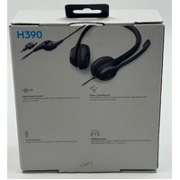 Logitech H390 USB Computer Headset Black Noise Cancelling Mic PC Mac