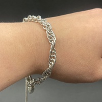 Ladies 925 Sterling Silver Byzantine Link Bracelet