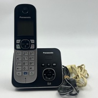 Panasonic Cordless Landline Phone KX-TG6821ALB Black Silver with Dock