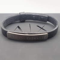 Armani Exchange Three Hand Date Black Stainless Steel Watch AX7101 and Bracelet