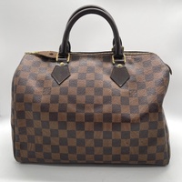 Louis Vuitton Speedy 30 Handbag Damier Ebene Canvas Genuine with COA