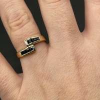 Ladies 9ct Yellow Gold Blue Gemstone Ring