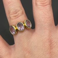 Ladies 18ct Yellow Gold Purple Gemstone Ring