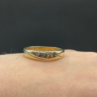 Mens 9ct Yellow Gold Diamond Ring