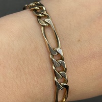 Mens 9ct Yellow Gold Figaro Link Bracelet