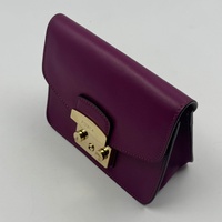 Furla Metropolis Mini Crossbody Bag G6400/B5 Purple Leather Gold Chain Strap