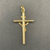 Unisex 9ct Yellow Gold Crucifix Cross Pendant