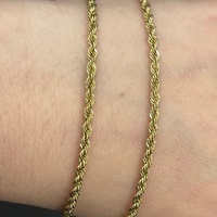 Ladies 18ct Yellow Gold Twist Rope Link Necklace