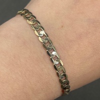 Mens 9ct Yellow Gold Curb Link Bracelet