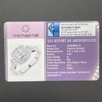 Ladies 14ct White Gold Natural Diamond Halo Ring