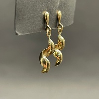 Ladies 18ct Yellow Gold Spiral Link Dangle Earrings
