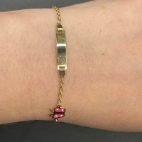 Child's 18ct Yellow Gold Belcher Link ID Bracelet