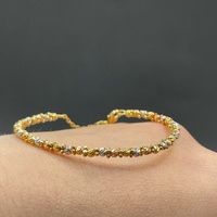 Child's 18ct Three Tone Gold Cuff Bangle