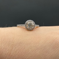 Ladies 18ct White Gold Diamond Halo Engagement Ring