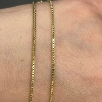 Unisex 14ct Yellow Gold Box Link Chain & Crucifix Pendant