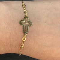 Child's 18ct Yellow Gold Anchor Link Religious Bracelet