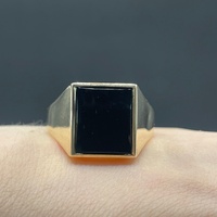 Men's 9ct Yellow Gold Black Onyx Gemstone Ring
