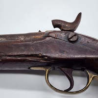 Antique 19th Century Percussion Pistol Curved Grip Uncertified