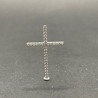 Unisex 18ct White Gold Diamond Cross Pendant