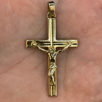 Unisex 9ct Yellow Gold Crucifix Cross Pendant