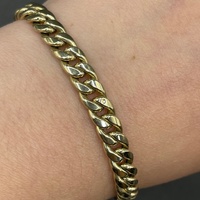Large View Mens 9ct Yellow Gold Curb Link Bracelet