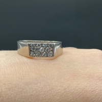 Mens 9ct White Gold Diamond Ring