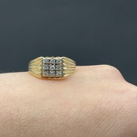Large View Mens 9ct Yellow Gold Cubic Zirconia Ring