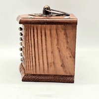 Vintage Wooden Coaster Set with Storage Box Rustic Drink Coasters