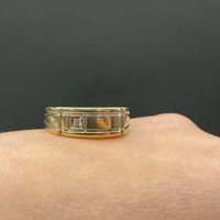 Mens 18ct Yellow Gold Signet Diamond Ring