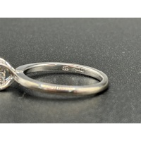 Ladies 18ct White Gold Emerald Cut Diamond Engagement Ring