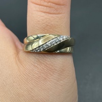 Mens 9ct Yellow Gold Diamond Ring