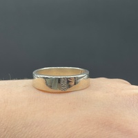 Mens 9ct White Gold Diamond Ring Band