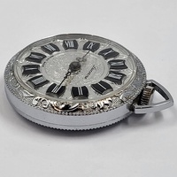 Ladies Lucerne Swiss Made Pocket Watch Silver Tone Vintage Ornate Design