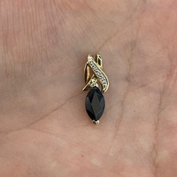 Ladies 9ct Yellow Gold Blue Gemstone Pendant