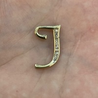 Ladies 9ct Yellow Gold Natural Diamond Letter J Pendant