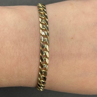 Unisex 9ct Yellow Gold Tight Curb Link Bracelet
