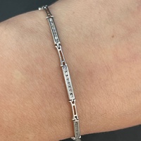Ladies 18ct White Gold Fancy Bar Link Bracelet